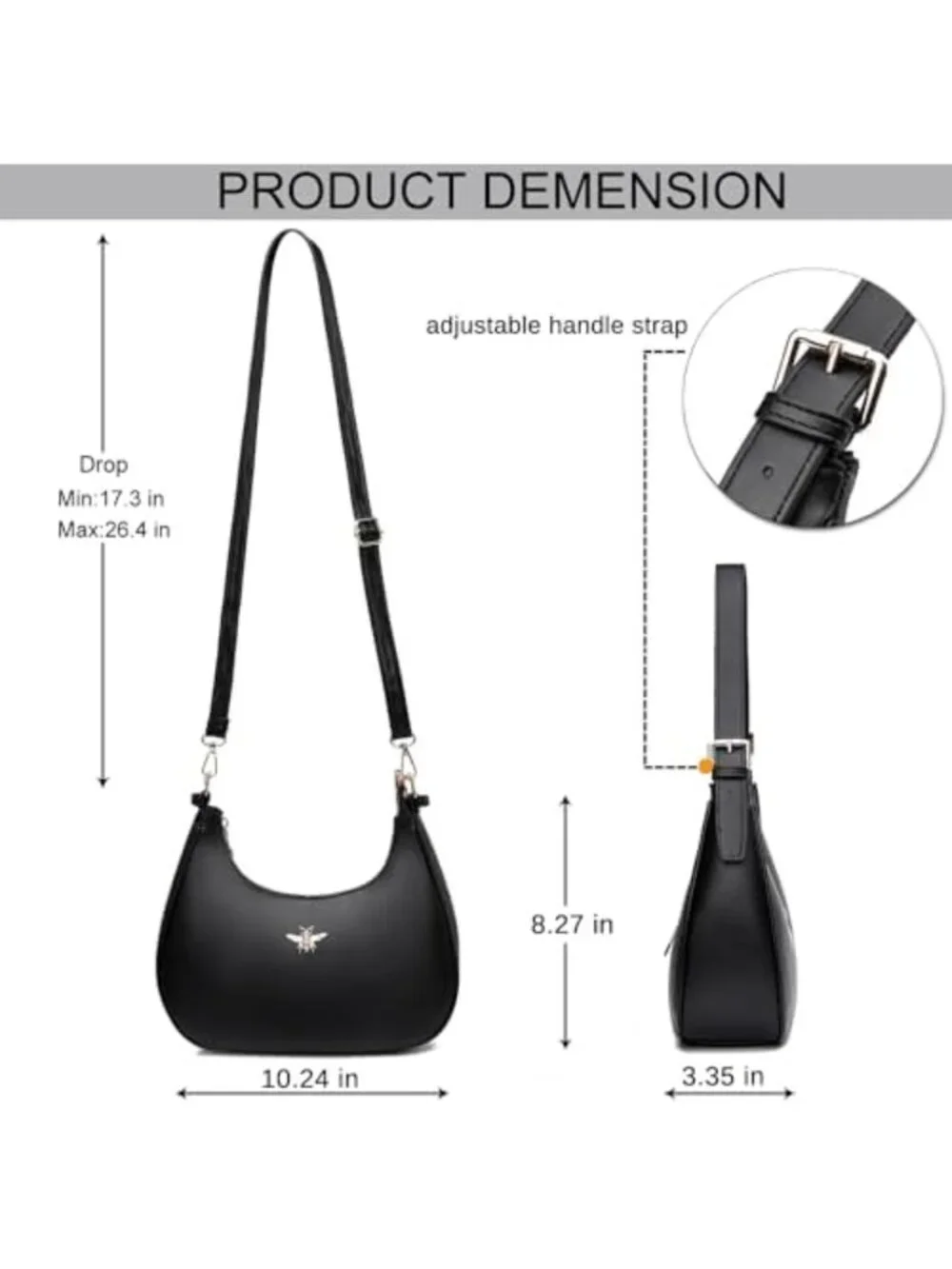 Retro Small Crescent Shoulder Bag - Women's Hobo Tote Purse Handbag, Chic Style